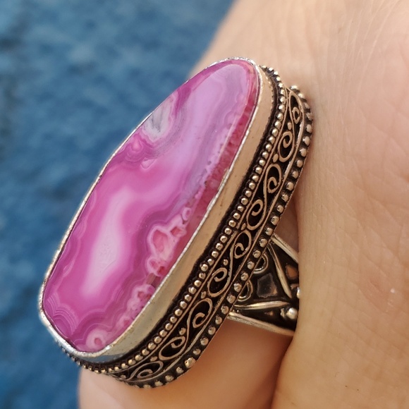 New Solar Quartz Agate 925 Silver Ring. - Picture 9 of 15